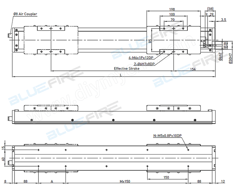 BLUEFIRE CTS Standard type(Timing&nbsp;Belt) Linear Axis Robot