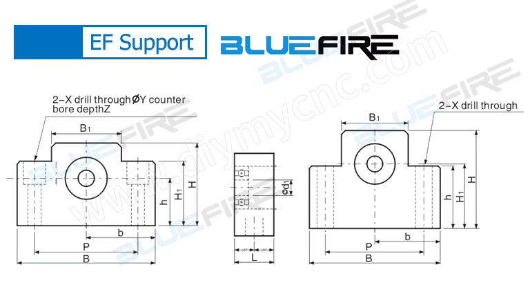 BLUEFIRE Ball Screw EF end support Series